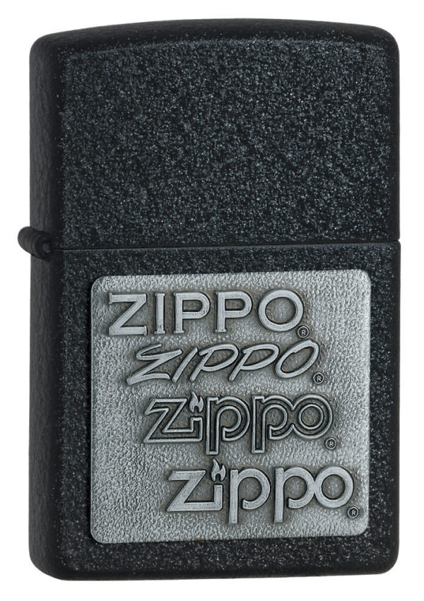 Zippo tulemasin Black Crackle Silver Zippo Logo