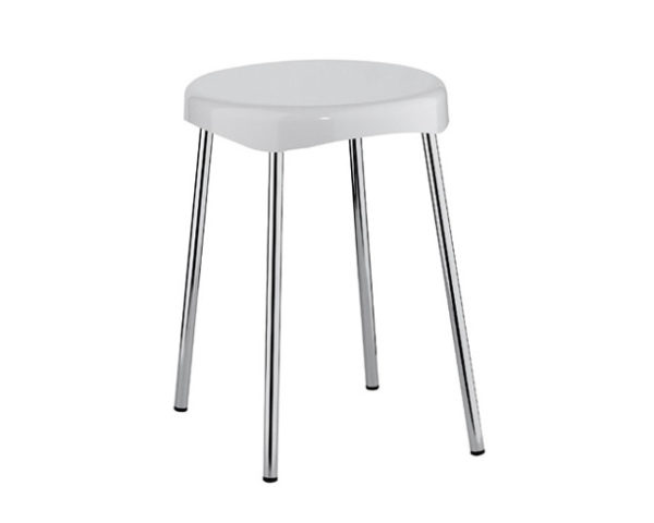 Vannitoatool Puri põhi d=305 valge ABS-plast; jalad kroom h=400mm