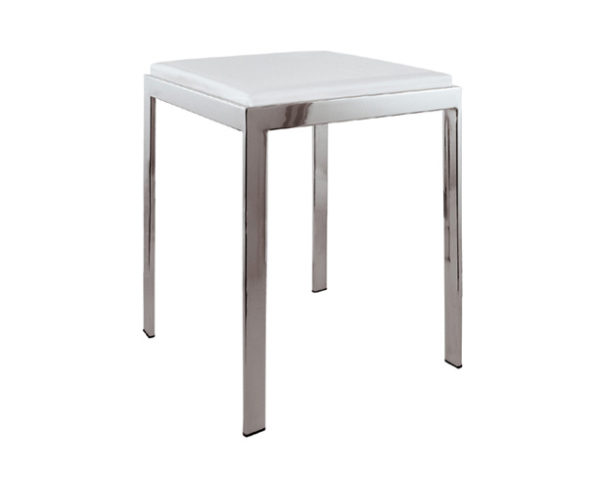 Vannitoatool ZANZIBAR valge/kroom iste:PVC-plast jalad:met w=335 h=450 d=335-ee
