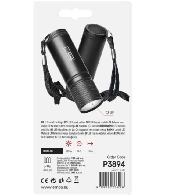 P3894 taskulamp 3W LED 3xAAA must EMOS-ee - Image 4