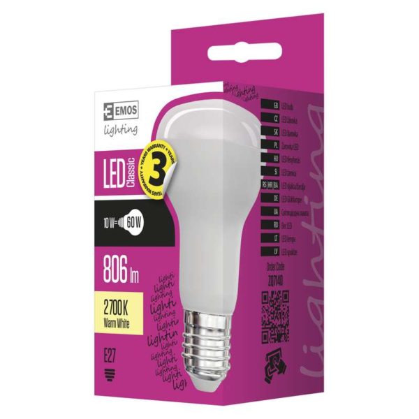 LED pirn Classic R63 10W E27 WW EMOS-en - Image 3
