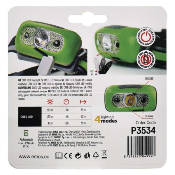 Pealamp laetav P3534 230lm 1xCREE LED EMOS-ee - Image 3