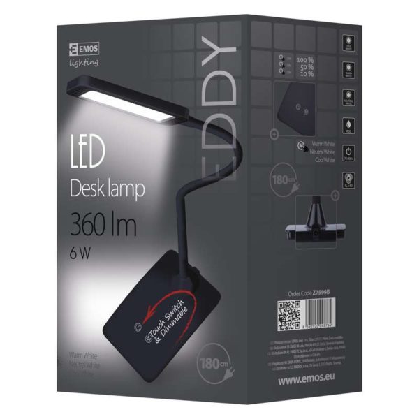 Laualamp Led 480lm 6W WW/DL/CW must EMOS - Image 3