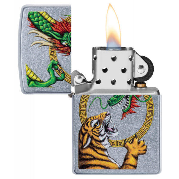 Zippo tulemasin Chinese Dragon Street Chrome Design - Image 2
