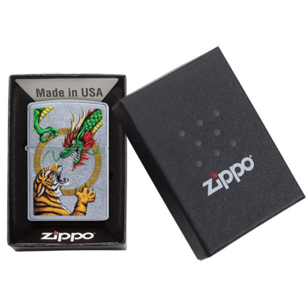 Zippo tulemasin Chinese Dragon Street Chrome Design - Image 3