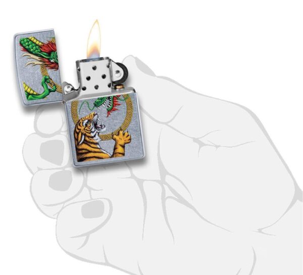 Zippo tulemasin Chinese Dragon Street Chrome Design - Image 4