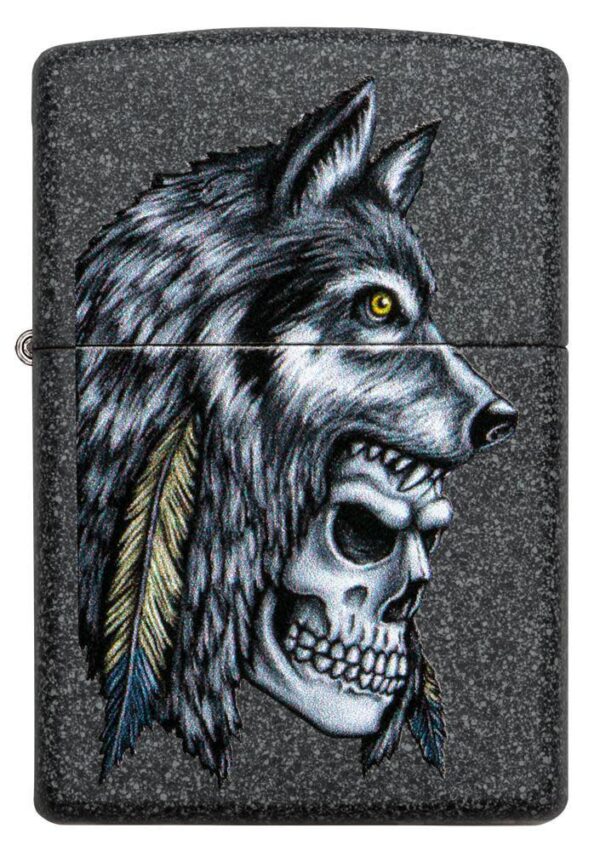 Zippo tulemasin Wolf Skull Feather Design - Image 5