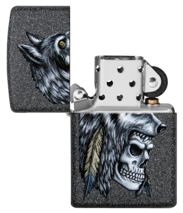 Zippo tulemasin Wolf Skull Feather Design - Image 6