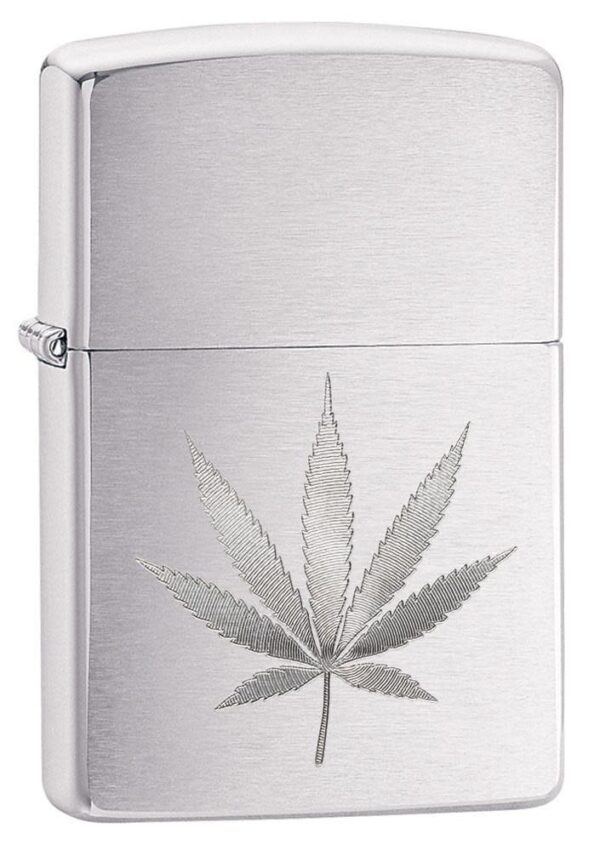 Zippo tulemasin Chrome Marijuana Leaf Design