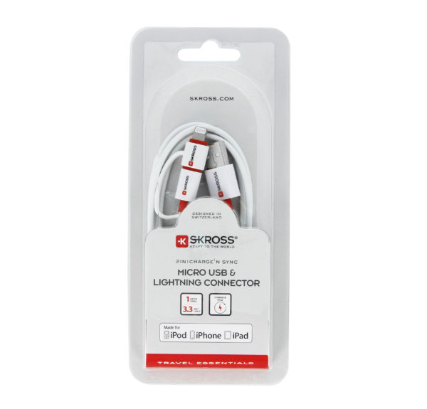 USB Micro kaabel 2in1 Charge'n Sync Lightning Cable 2.700200-E SKROSS ESSENTIAL - Image 2