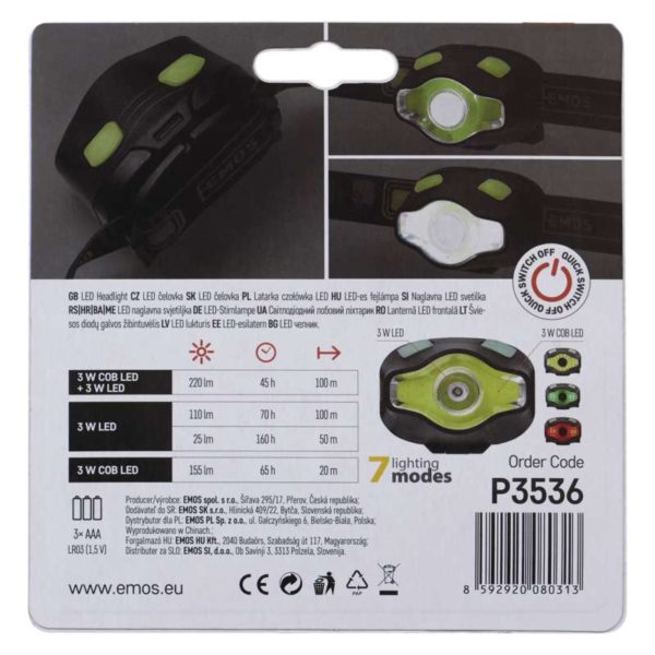 Pealamp COB LED+LED 220lm P3536 - Image 3