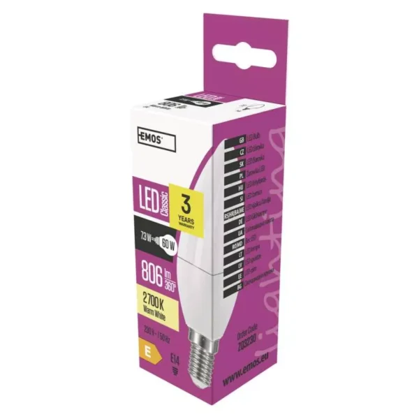 LED лампа 7,3W E14 Candle Warm White — изображение 2
