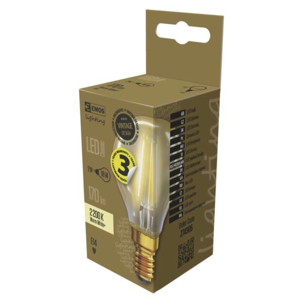 LED bulb 2W E14 MiniGlobe Vintage Warm White - Image 4