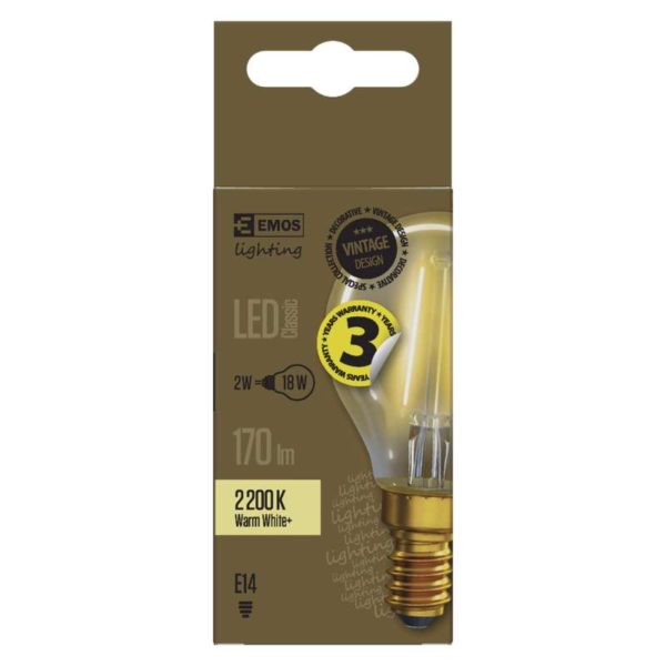 LED bulb 2W E14 MiniGlobe Vintage Warm White - Image 5