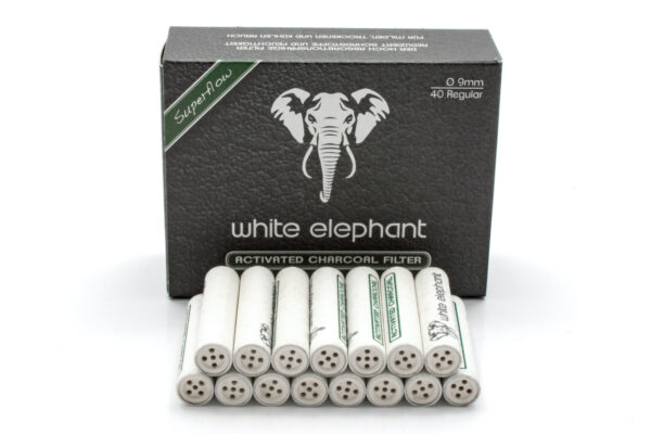 Pipe Filter 9 mm White Elephant 40 psc