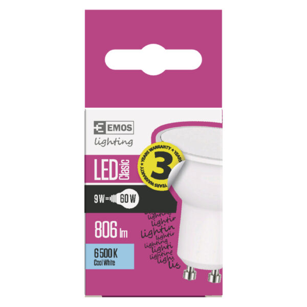 LED pirn 9W GU10 MR16 CW Classic EMOS - Image 3