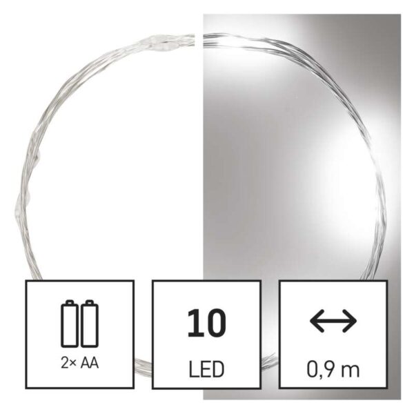 LED Christmas nano chain, silver, 0.9 m - Image 3