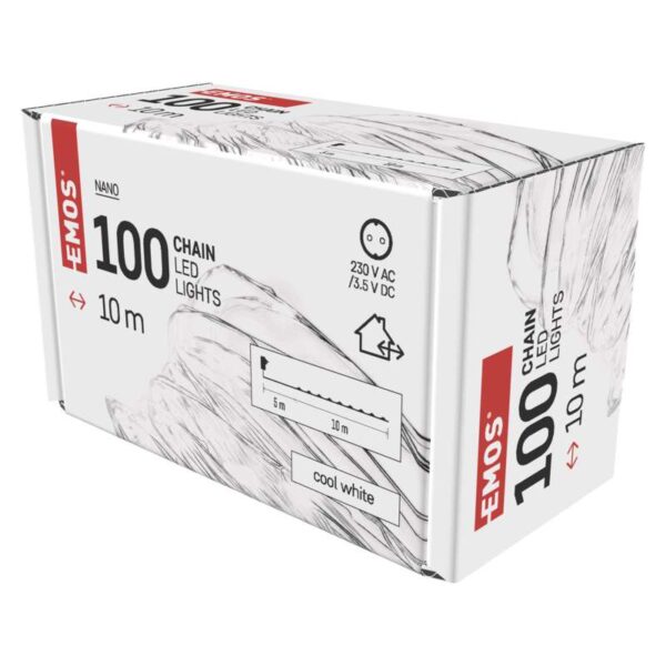 LED 100 valguskett "Traat" 10m, hÃµbedane kaabel, taimer CW IP44 EMOS - Image 6