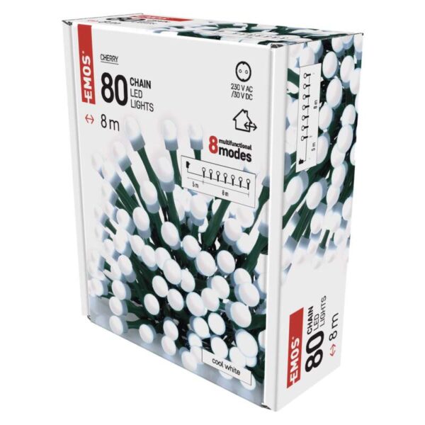 LED 80 valguskett (pallid) 8m, 8 funktsiooni IP44 CW EMOS - Image 3