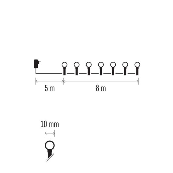 LED 80 valguskett (pallid) 8m, 8 funktsiooni IP44 CW EMOS - Image 5