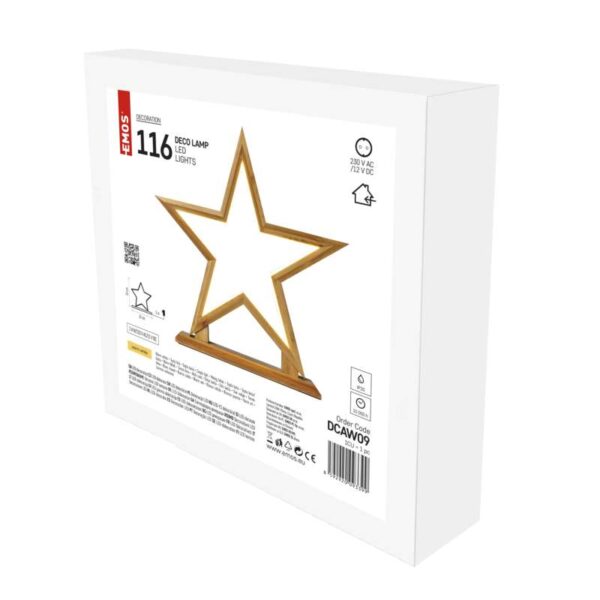 LED 116 bambusest täht 33x32cm WW IP20 EMOS - Image 3