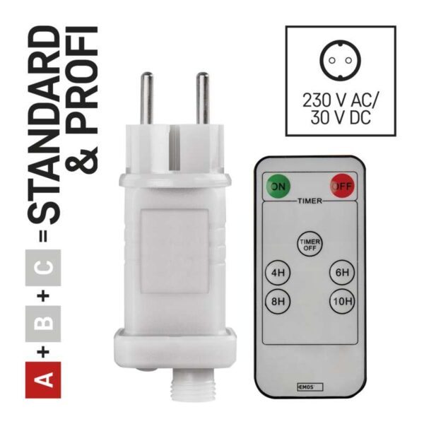Vooluadapter+pult elektrikÃ¼Ã¼naldele, taimeriga IP44 800LED EMOS - Image 4