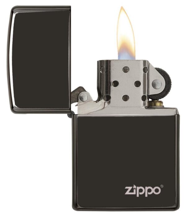 Classic High Polish Black Zippo Logo - Image 3