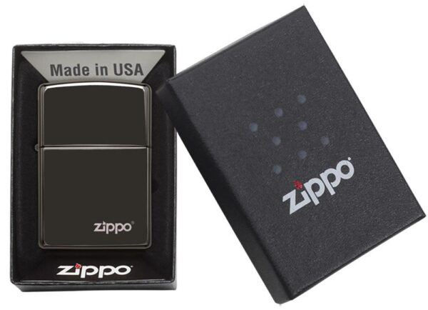 Classic High Polish Black Zippo Logo - Image 5