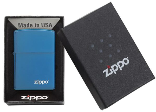 Zippo tulemasin Classic High Polish Blue Zippo Logo - Image 5