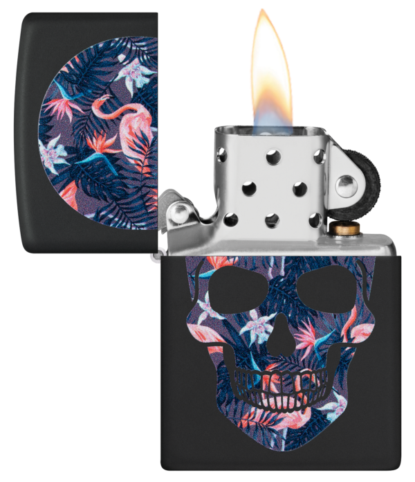 Zippo tulemasin Flamingo Skull Design - Image 3
