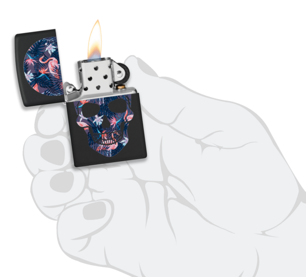 Zippo tulemasin Flamingo Skull Design - Image 5