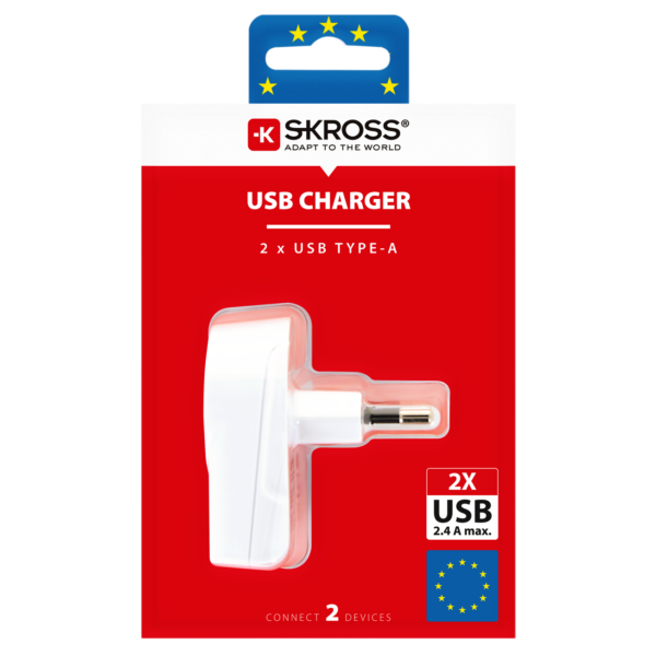 USB laadija Euroopa 2 USB pesa 220V 1.302421 SKROSS - Image 2
