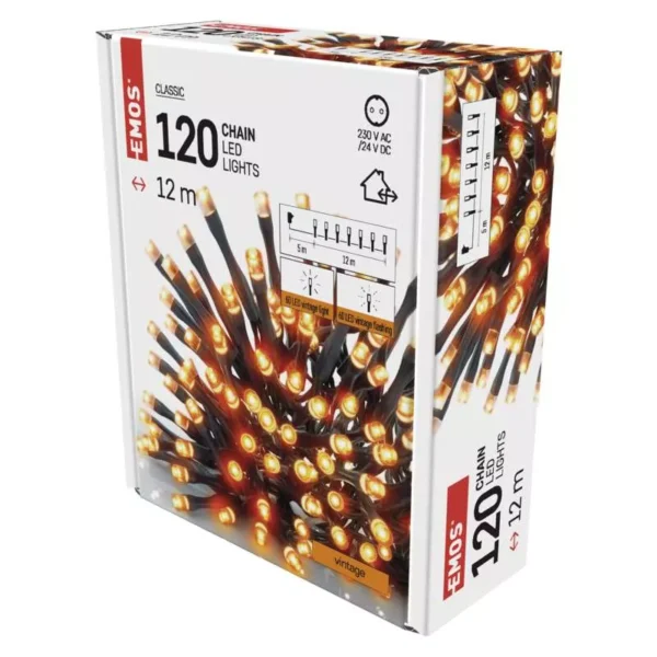 LED 120 valguskett 12m, must kaabel VNT IP44 EMOS - Image 4