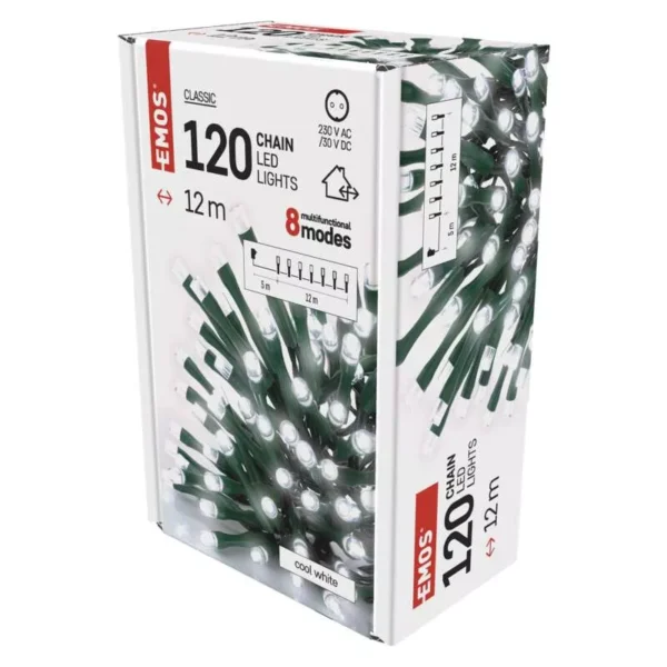 LED 120 valguskett 12m, roheline kaabel CW IP44 EMOS - Image 4