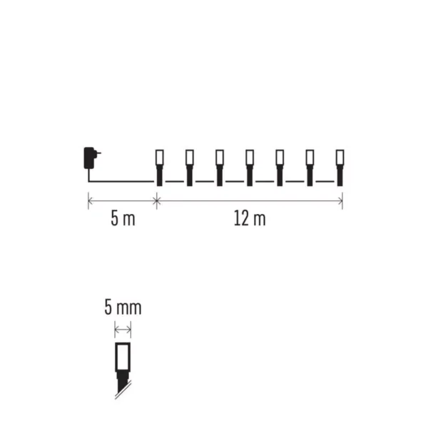 LED 120 valguskett 12m, roheline kaabel CW IP44 EMOS - Image 8