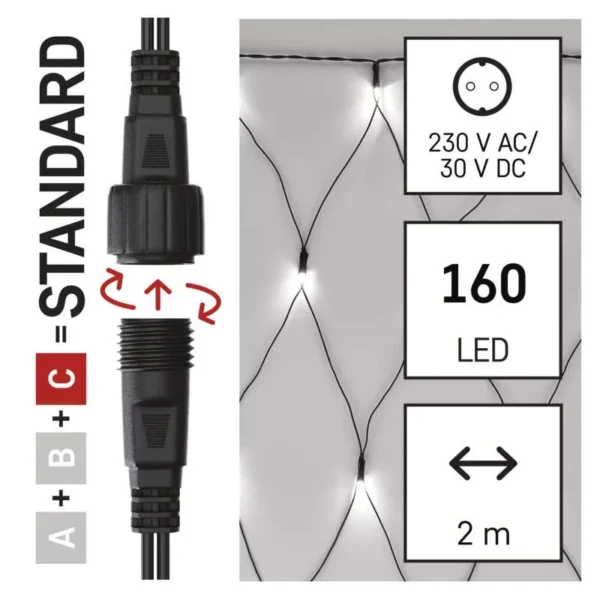 LED 160 valguskardin (vork) 1,5x2m CW IP44 EMOS - Image 6