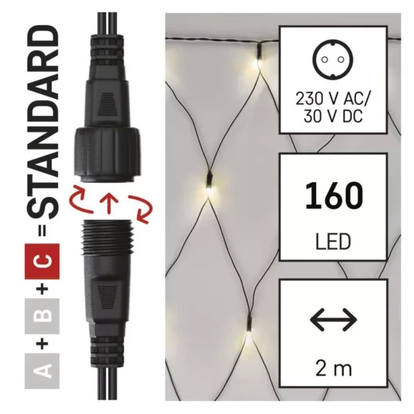 LED 160 valguskardin (vÃµrk) 1,5x2m VÃµrk WW IP44 EMOS - Image 5
