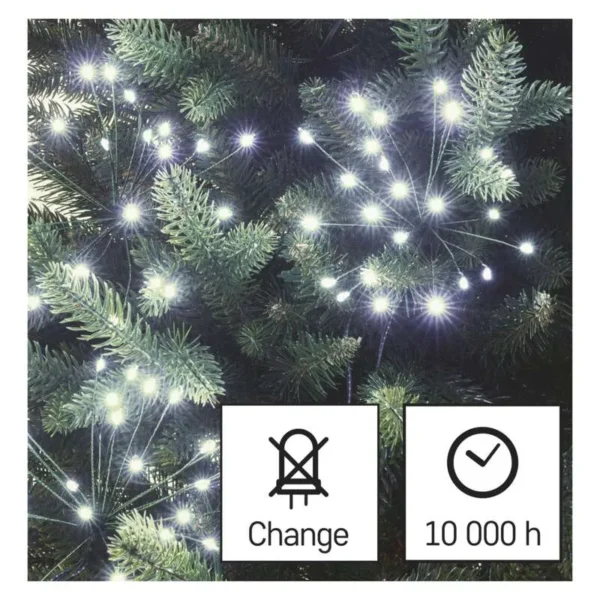 LED 300 valguskett Nano Ilutulestik 5,2m, roheline kaabel, taimer CW IP20 EMOS - Image 3