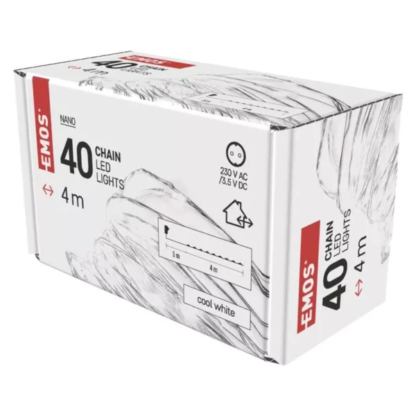 LED 40 valguskett Nano  Traat 4m, hobedane kaabel, taimer CW IP44 EMOS - Image 6