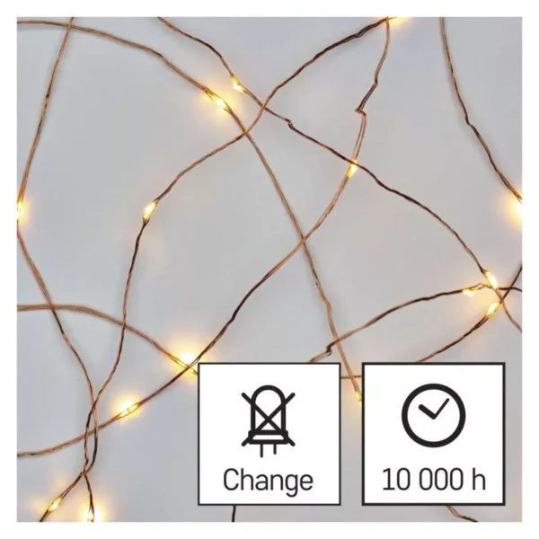 LED 40 valguskett Nano "Ilutulestik" 4m, pronks kaabel, taimer WW IP44 EMOS - Image 4