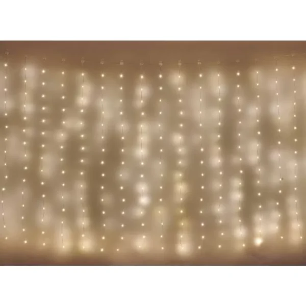 LED 180 valguskardin konsudega 1,5x1,7m, labipaistev kaabel, taimer WW IP44 EMOS