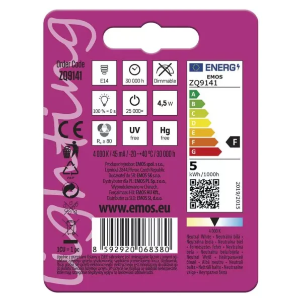 LED Bulb Classic JC 4,5W E14 NW - Image 6