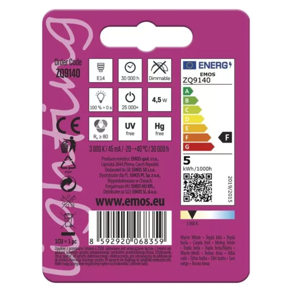 LED Bulb Classic JC 4,5W E14 WW - Image 4