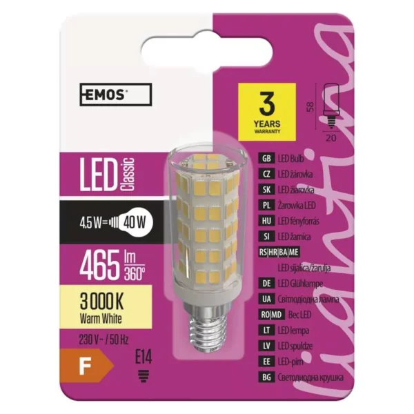 LED Bulb Classic JC 4,5W E14 WW - Image 6