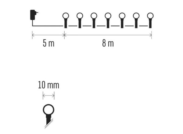 LED 80 elektriküünlad Cherry, taimeriga 8m WW IP44 EMOS - Image 4