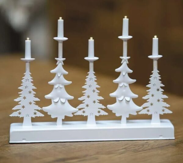 LED 5 advendiküünal Christmas Trees 24x32,5cm 2xAA, taimer WW IP20 EMOS