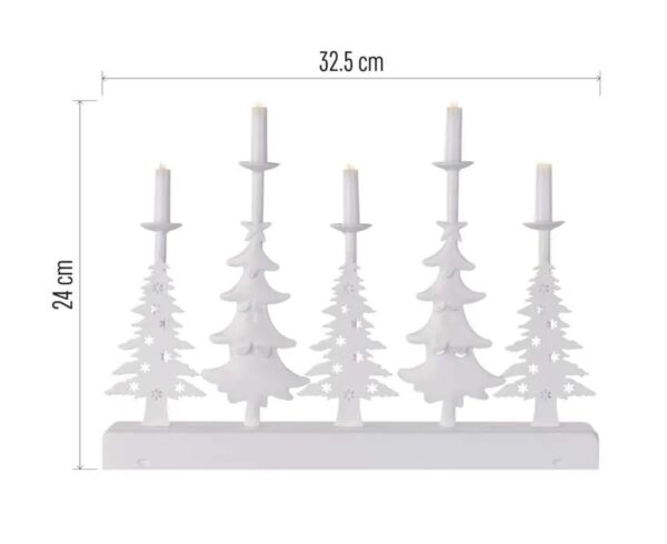 LED 5 advendiküünal Christmas Trees 24x32,5cm 2xAA, taimer WW IP20 EMOS - Image 4