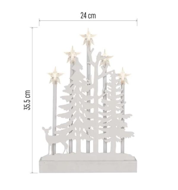 LED 5 advendiküünal Forest valge 24x35,5cm 2xAA, taimer WW IP20 EMOS - Image 5
