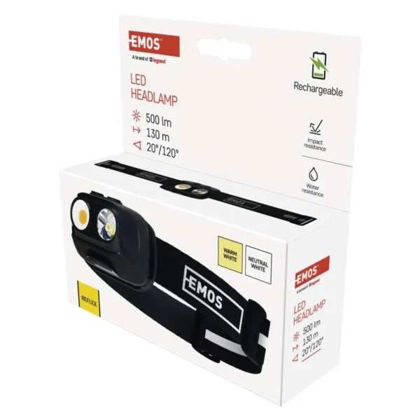Pealamp laetav 500lm 1200mAh P3542 COB LED+LED EMOS - Image 2