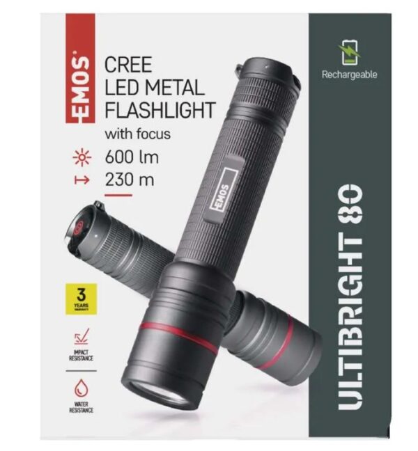 CREE LED Metal Flashlight Ultibright 80, 600lm - Image 5